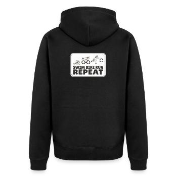 Funny Endurance Sports Jogging Fitness Jogging - Unisex Premium Organic Zip Hoodie - black - Back - Nico (187cm)