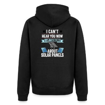 Solarpanel-Installateur Techniker Männer Erneuerbar - Unisex Premium Bio Zip Hoodie - Schwarz - Hinten - Nico (187cm)
