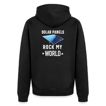 Solarpanel-Installateur Techniker Männer Erneuerbar - Unisex Premium Bio Zip Hoodie - Schwarz - Hinten - Nico (187cm)