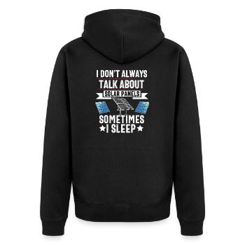 Solarpanel-Installateur Techniker Männer Erneuerbar - Unisex Premium Bio Zip Hoodie - Schwarz - Hinten - Nico (187cm)