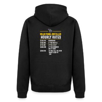 Solarpanel-Installateur Techniker Männer Erneuerbar - Unisex Premium Bio Zip Hoodie - Schwarz - Hinten - Nico (187cm)