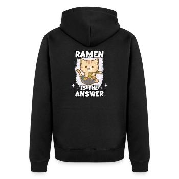 lustiger Sushi-Fan Sushi-Liebhaber kawaii nigiri - Unisex Premium Bio Zip Hoodie - Schwarz - Hinten - Nico (187cm)