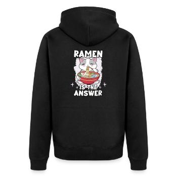 lustig Sushi-Liebhaber Japan Sashimi Ramen Maki - Unisex Premium Bio Zip Hoodie - Schwarz - Hinten - Nico (187cm)