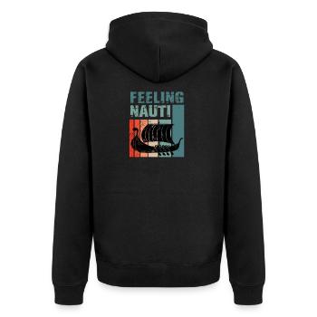funny sail hobby sailor accessories motorboat - Unisex Premium Organic Zip Hoodie - black - Back - Nico (187cm)