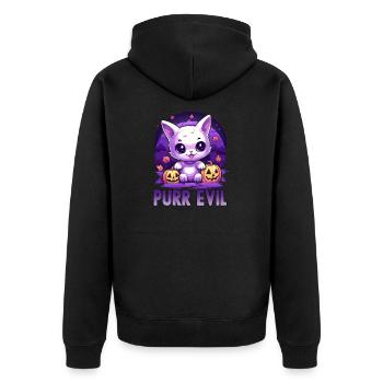 Chats Kawaii Costume d'Halloween Costume de chat - Veste à capuche bio Premium Unisexe - noir - Dos - Nico (187cm)