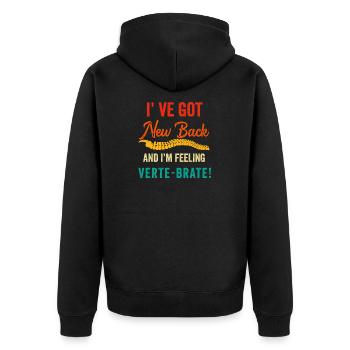Back Post Surgery Recovery Men Women Discectomy - Unisex Premium Organic Zip Hoodie - black - Back - Nico (187cm)