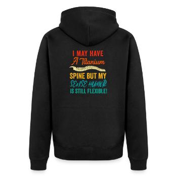 Back Post Surgery Recovery Men Women Discectomy - Unisex Premium Organic Zip Hoodie - black - Back - Nico (187cm)