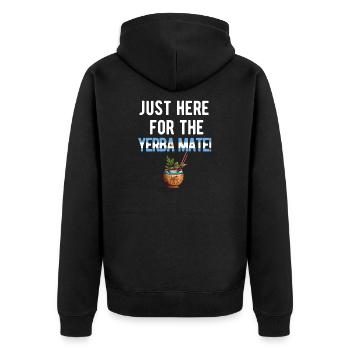 Argentinien Argentinische Flagge Männer Damen Camisa - Unisex Premium Bio Zip Hoodie - Schwarz - Hinten - Nico (187cm)