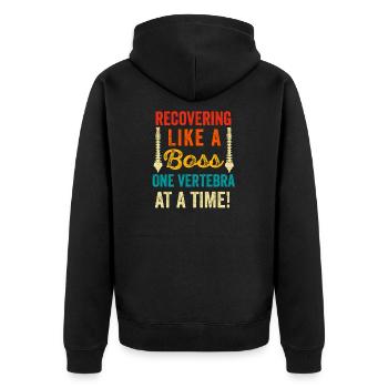 Back Post Surgery Recovery Men Women Discectomy - Unisex Premium Organic Zip Hoodie - black - Back - Nico (187cm)