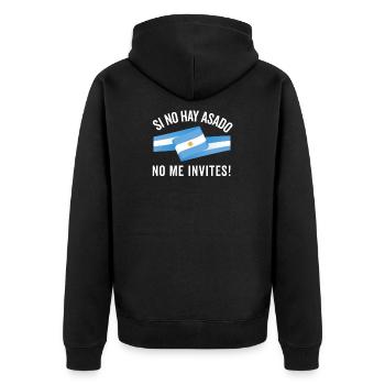 Argentinien Argentinische Flagge Männer Damen Camisa - Unisex Premium Bio Zip Hoodie - Schwarz - Hinten - Nico (187cm)