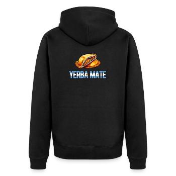 Argentinien Argentinische Flagge Männer Damen Camisa - Unisex Premium Bio Zip Hoodie - Schwarz - Hinten - Nico (187cm)