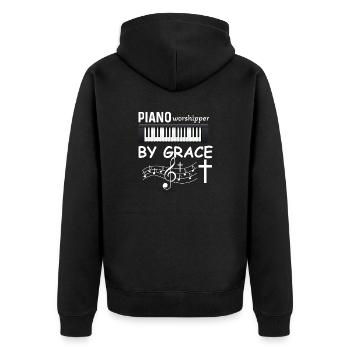 Christian Pianist Jesus Piano Player Musician - Unisex Premium Organic Zip Hoodie - black - Back - Nico (187cm)