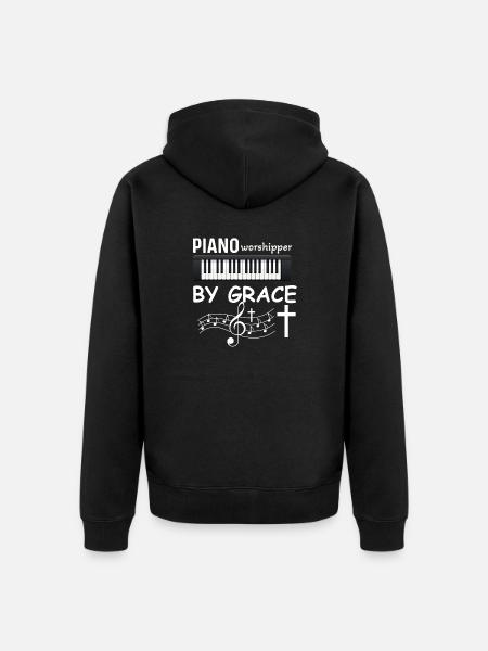Kristen pianist Jesus Pianist Musiker - Ekologisk premiumluvjack unisex - svart