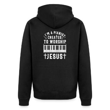 Pianiste chrétien Jésus Pianiste Musicien - Veste à capuche bio Premium Unisexe - noir - Dos - Nico (187cm)