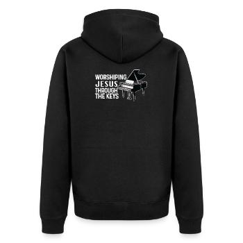 Pianiste chrétien Jésus Pianiste Musicien - Veste à capuche bio Premium Unisexe - noir - Dos - Nico (187cm)
