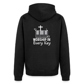 Pianiste chrétien Jésus Pianiste Musicien - Veste à capuche bio Premium Unisexe - noir - Dos - Nico (187cm)