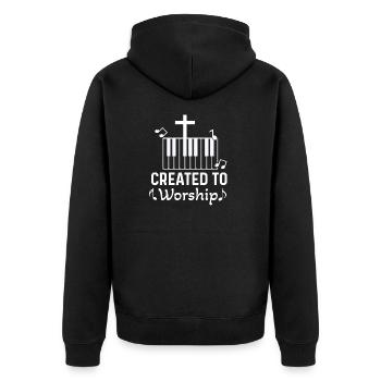 Pianiste chrétien Jésus Pianiste Musicien - Veste à capuche bio Premium Unisexe - noir - Dos - Nico (187cm)