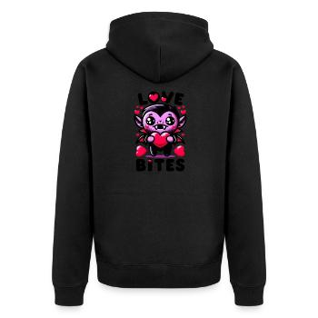 Love Bites: Adorable Vampire Heart Whimsical & - Unisex Premium Organic Zip Hoodie - black - Back - Nico (187cm)