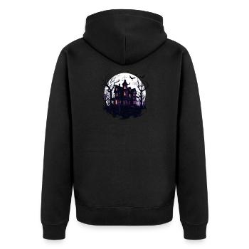 Halloween haunted house horror halloween costume - Unisex Premium Organic Zip Hoodie - black - Back - Nico (187cm)