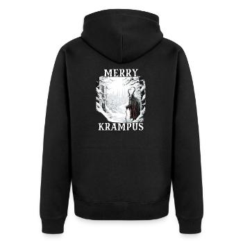 Krampus T | Costume de Krampus | Père Noël - Veste à capuche bio Premium Unisexe - noir - Dos - Nico (187cm)