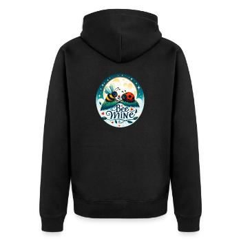 Bee Mine: Skurrile Biene & Marienkäfer verspielt - Unisex Premium Bio Zip Hoodie - Schwarz - Hinten - Nico (187cm)