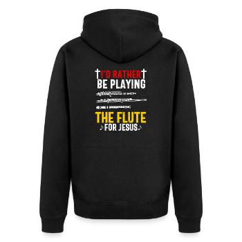Flûtiste Chrétien Femmes Filles Hommes Flûtiste - Veste à capuche bio Premium Unisexe - noir - Dos - Nico (187cm)