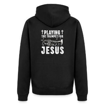 Trompettiste Chrétien Musique Culte Amusant - Veste à capuche bio Premium Unisexe - noir - Dos - Nico (187cm)
