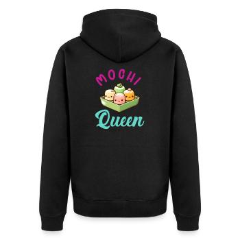 Mochi Japanischer Reiskuchen Süßigkeiten Snack Süßes Mochi - Unisex Premium Bio Zip Hoodie - Schwarz - Hinten - Nico (187cm)