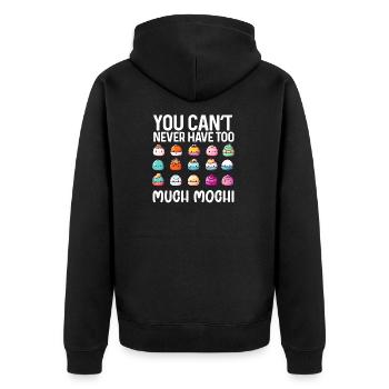 Mochi Japanischer Reiskuchen Süßigkeiten Snack Süßes Mochi - Unisex Premium Bio Zip Hoodie - Schwarz - Hinten - Nico (187cm)