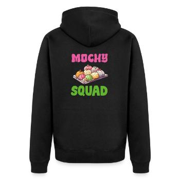 Mochi Japanischer Reiskuchen Süßigkeiten Snack Süßes Mochi - Unisex Premium Bio Zip Hoodie - Schwarz - Hinten - Nico (187cm)