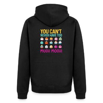Mochi Japanischer Reiskuchen Süßigkeiten Snack Süßes Mochi - Unisex Premium Bio Zip Hoodie - Schwarz - Hinten - Nico (187cm)