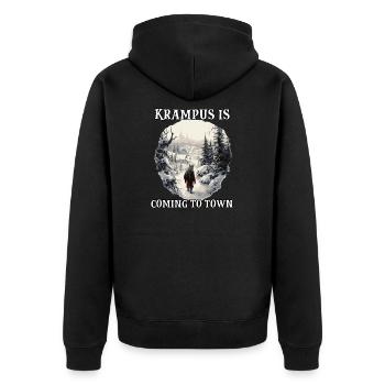 Krampus T | Costume de Krampus | Père Noël - Veste à capuche bio Premium Unisexe - noir - Dos - Nico (187cm)