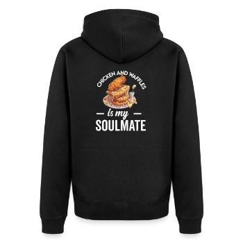 Hühnchen und Waffeln Gebratene Hähnchenflügel Liebhaber - Unisex Premium Bio Zip Hoodie - Schwarz - Hinten - Nico (187cm)