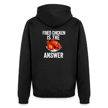 Hühnchen und Waffeln Gebratene Hähnchenflügel Liebhaber - Unisex Premium Bio Zip Hoodie - Schwarz - Hinten - Nico (187cm)
