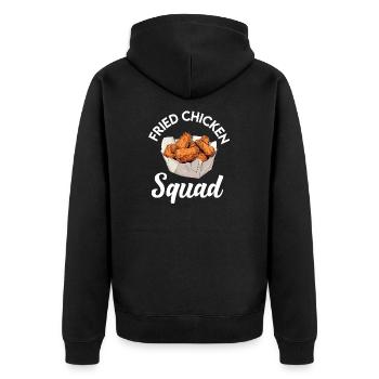 Hühnchen und Waffeln Gebratene Hähnchenflügel Liebhaber - Unisex Premium Bio Zip Hoodie - Schwarz - Hinten - Nico (187cm)
