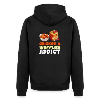 Hühnchen und Waffeln Gebratene Hähnchenflügel Liebhaber - Unisex Premium Bio Zip Hoodie - Schwarz - Hinten - Nico (187cm)