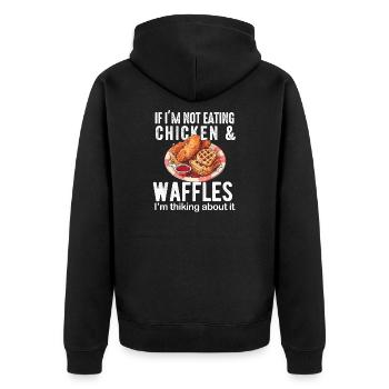 Hühnchen und Waffeln Gebratene Hähnchenflügel Liebhaber - Unisex Premium Bio Zip Hoodie - Schwarz - Hinten - Nico (187cm)