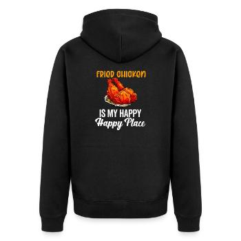 Hühnchen und Waffeln Gebratene Hähnchenflügel Liebhaber - Unisex Premium Bio Zip Hoodie - Schwarz - Hinten - Nico (187cm)