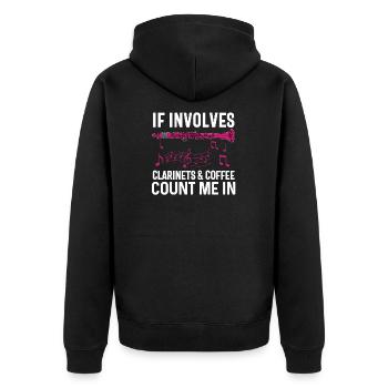 Joueur de clarinette pour fille Femmes Fille Drôle - Veste à capuche bio Premium Unisexe - noir - Dos - Nico (187cm)