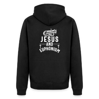 Lustiger Euphoniumspieler für Männer Frauen Euphonist - Unisex Premium Bio Zip Hoodie - Schwarz - Hinten - Nico (187cm)