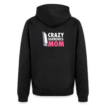 Mundharmonikaspieler für Männer Frauen Lustiger Harmoniker - Unisex Premium Bio Zip Hoodie - Schwarz - Hinten - Nico (187cm)