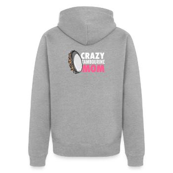 Tamburin für Männer Frauen Lustiger Tamburinspieler - Unisex Premium Bio Zip Hoodie - Grau meliert - Hinten - Nico (187cm)