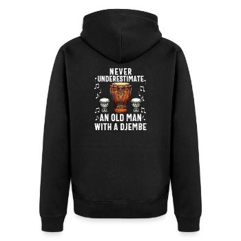 Djembé Pour L’Afrique Joueur De Tambour Jembe Musique Hommes Papa - Veste à capuche bio Premium Unisexe - noir - Dos - Nico (187cm)