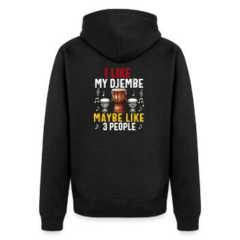 Djembe For Africa Drum Player Jembe Music Men Dad - Unisex Premium Organic Zip Hoodie - black - Back - Nico (187cm)