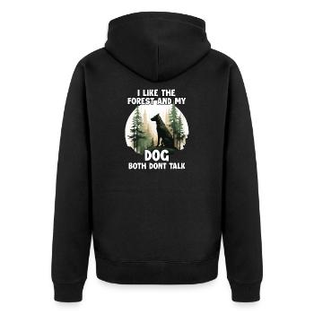 Wald Liebhaber und Hundehalter T für Hiking - Unisex Premium Bio Zip Hoodie - Schwarz - Hinten - Nico (187cm)