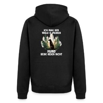 Hunde Sprüche Hundehalter Geschenk Gassi Geschenk - Unisex Premium Bio Zip Hoodie - Schwarz - Hinten - Nico (187cm)