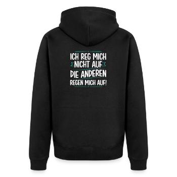 Je ne m’énerve pas, les autres m’énervent - Veste à capuche bio Premium Unisexe - noir - Dos - Nico (187cm)