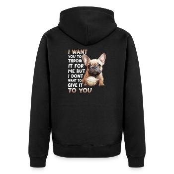 Frenchie Dog Lover Bouledogue français - Veste à capuche bio Premium Unisexe - noir - Dos - Nico (187cm)