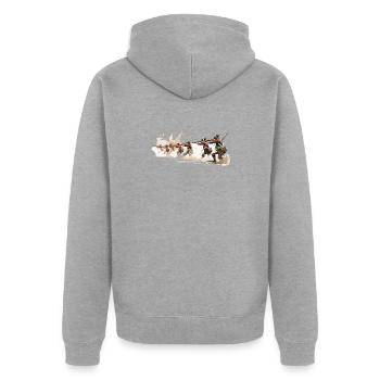Linieninfanterie 17-18 Jahrhundert Infanterie - Unisex Premium Bio Zip Hoodie - Grau meliert - Hinten - Nico (187cm)