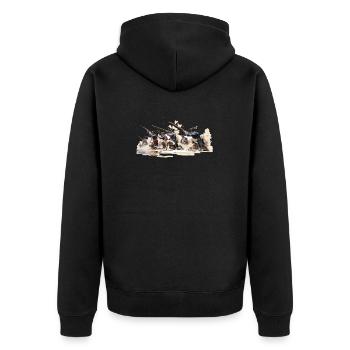 Linieninfanterie 17-18 Jahrhundert Infanterie - Unisex Premium Bio Zip Hoodie - Schwarz - Hinten - Nico (187cm)
